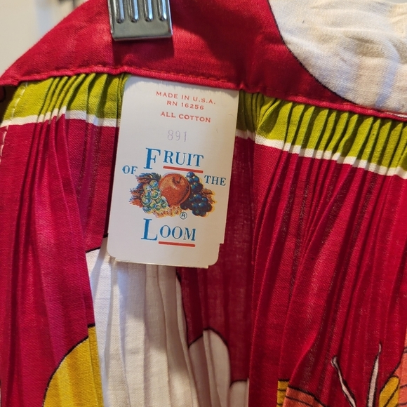 Vintage Fruit Of The Loom 70s Half Apron With Original Tag - Picture 4 of 5